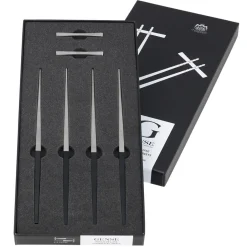 Gense Palillos Focus de Luxe 4+2, acero inoxidable PlateadoNegro Hot