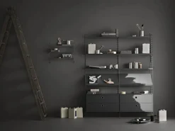 String Panel de pared , oscuro, 50x30 cm, paquete de 1 Gris Discount