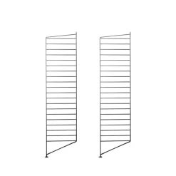 String Panel de suelo , , 115x30 cm, paquete de 2 Negro