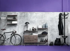 String Panel de suelo , , 115x30 cm, paquete de 2 Negro