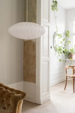 Watt & Veke Pantalla de lámpara Ellipse P65 cm lino, Blanco New