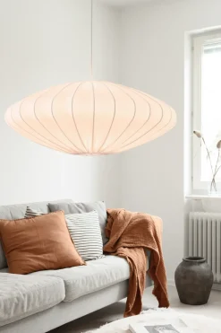 Watt & Veke Pantalla de lámpara Ellipse P65 cm lino, Blanco New