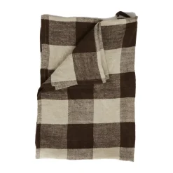 Olsson & Jensen Paño de cocina de lino Johanna 45x65 cm, Marrón/natural MarrónBlanco Sale