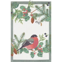 Ekelund Linneväveri Paños De Cocina De Navidad<Paño de cocina Domherre 40x60 cm, Multi Verde