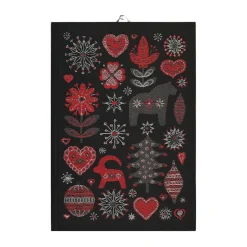 Ekelund Linneväveri Paño de cocina Julnatt 35x50 cm, Negro Discount