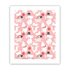 Opto Design Bayetas Y Cepillos Limpiavajilla<Paño de cocina Moomin Celebration 17x14.5 cm, Blanco-rosa RosaBlanco