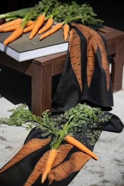 Ekelund Linneväveri Paño de cocina Morot 48x70 cm, Negro-naranja NegroNaranja Hot