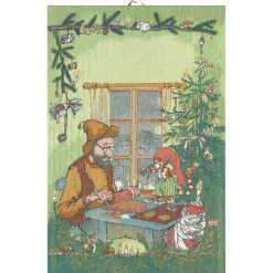 Ekelund Linneväveri Paño de cocina Pettson & Findus, Manualidades navideñas Verde Sale