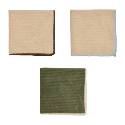 OYOY Paño de microfibra Mundus 30x30 cm 3 piezas, Camel-olive BeigeVerde Outlet