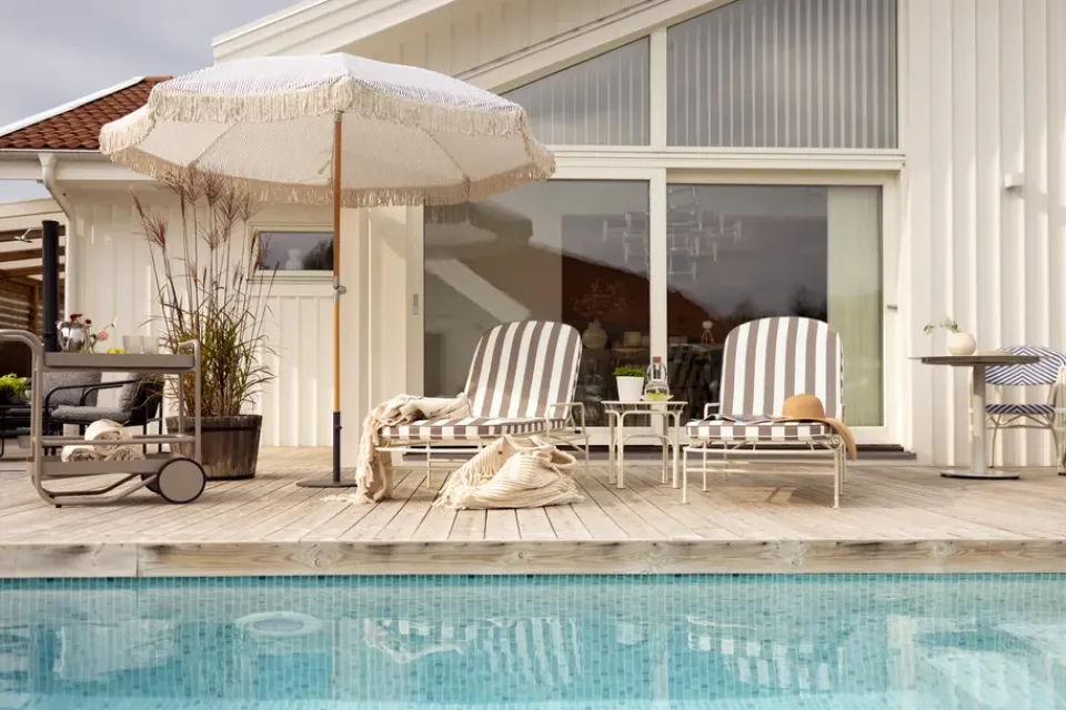 Brafab Sombrillas Y Parasoles|Protectores De Sol<Parasol Gatsby, Grey stripe, Ø256 cm Gris