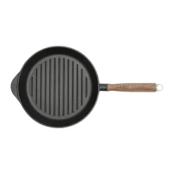Nordwik Parrilla de hierro fundido con mango de madera , 28 cm Negro Discount