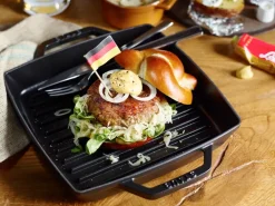 STAUB Parrilla de hierro fundido Pure cuadrada negra, 23 cm Negro Outlet