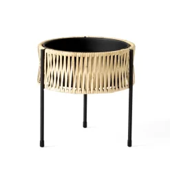 Audo Copenhagen Detalles De Jardín Y Accesorios De Exterior<Pedestal para plantas Umanoff ratán-acero, h27 cm Ø27 cm Beige