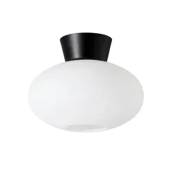 Belid Plafones<Plafón Bullo vidrio opal Ø27 cm, mate Negro