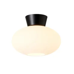 Belid Plafones<Plafón Bullo vidrio opal Ø27 cm, mate Negro