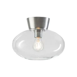 Belid Plafones<Plafón Bullo vidrio transparente Ø27 cm, aluminio Plateado