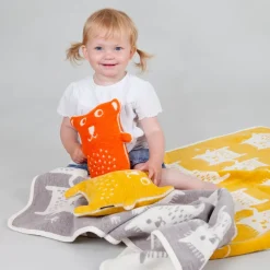 Klippan Yllefabrik Plaid chenilla Little Me, gul Amarillo Clearance