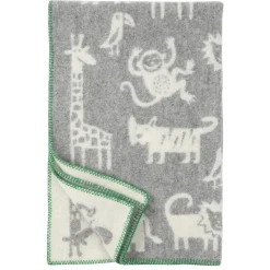 Klippan Yllefabrik Mantas Infantiles|Mantas Infantiles<Plaid de lana Jungle, Gris
