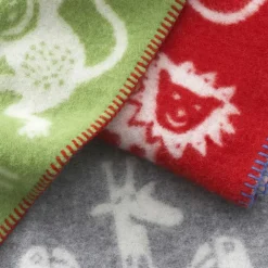 Klippan Yllefabrik Mantas Infantiles|Mantas Infantiles<Plaid de lana Jungle, Gris