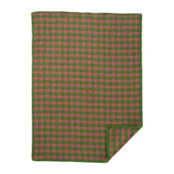 Klippan Yllefabrik Plaid infantil Dogtooth 65x90 cm, Green-pink Verde Hot