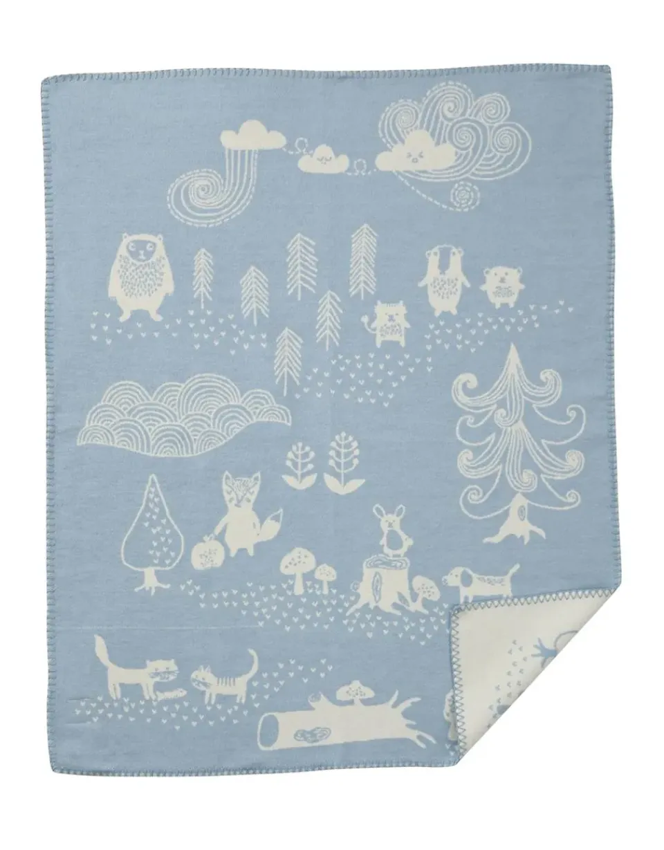 Klippan Yllefabrik Plaid infantil Little Bear, Azul