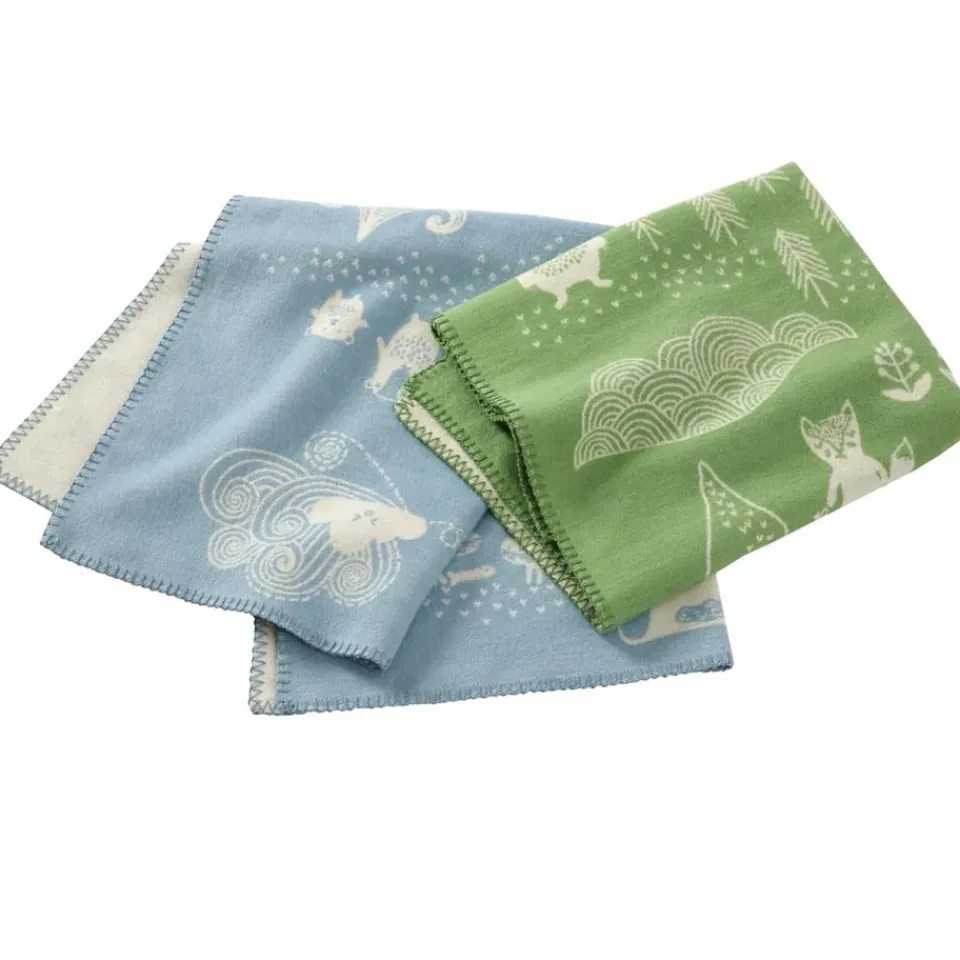 Klippan Yllefabrik Plaid infantil Little Bear, Azul