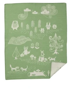 Klippan Yllefabrik Plaid infantil Little Bear, Verde Best