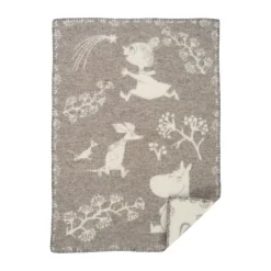 Klippan Yllefabrik Mantas Infantiles|Mantas Infantiles<Plaid infantil Moomin winterland 65x90 cm, Grey Gris