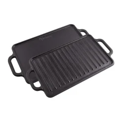 Victoria Plancha de hierro fundido reversible 21×33 cm, Negro Discount