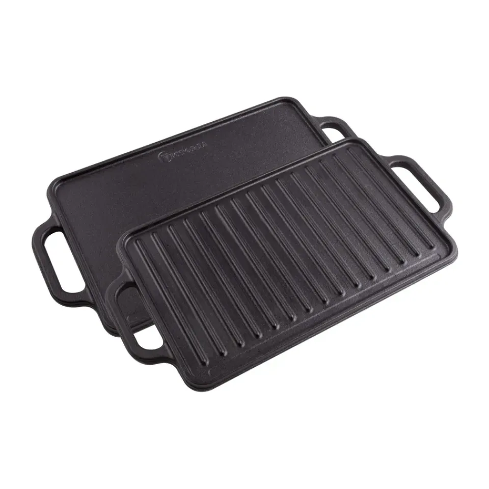 Victoria Plancha de hierro fundido reversible 21×33 cm, Negro Discount