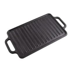 Victoria Plancha de hierro fundido reversible 21×33 cm, Negro Discount