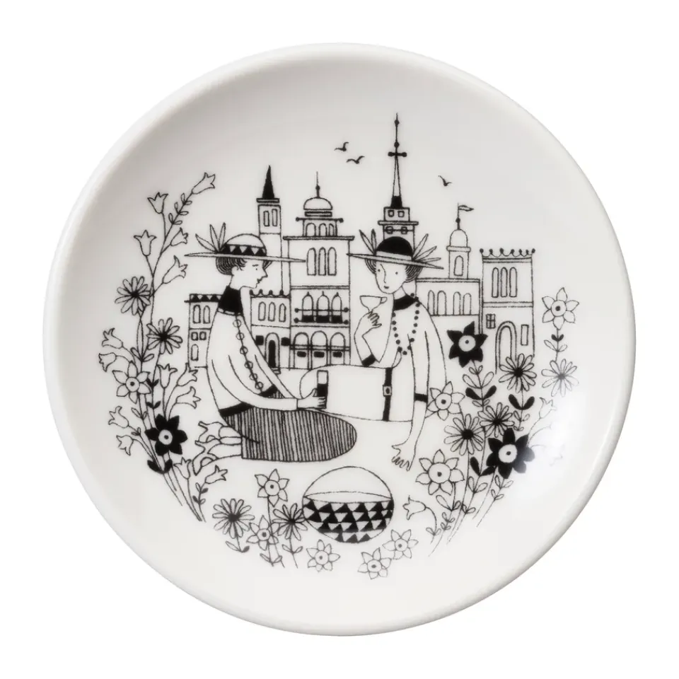 Arabia Platos Pequeños<Platillo Emilia Ø10,5 cm, Negro-blanco NegroBlanco