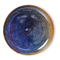 HKliving Platos Pequeños<Platillo Home Chef side plate Ø20 cm, Rustic blue Azul