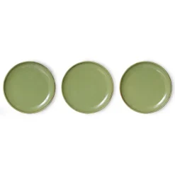 HKliving Platos Pequeños<Platillo Home Chef side plate Ø20 cm, Moss green Verde