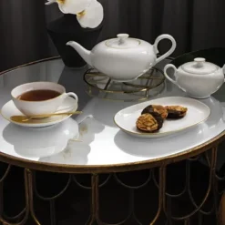 Villeroy & Boch Platillo para té Anmut Gold, Blanco