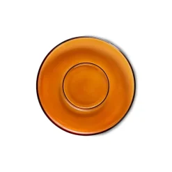 HKliving Platos Para Tazas<Plato de café de vidrio 70's Ø10,6 cm, Amber brown Naranja
