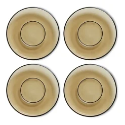 HKliving Platos Para Tazas<Plato de café de vidrio 70's Ø10,6 cm, Mud brown Marrón
