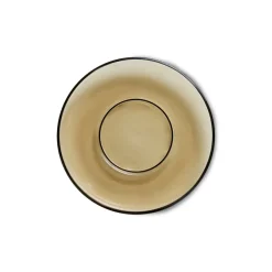 HKliving Platos Para Tazas<Plato de café de vidrio 70's Ø10,6 cm, Mud brown Marrón