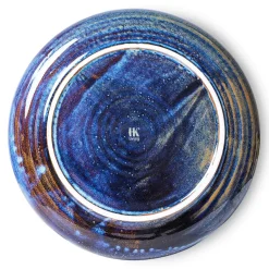 HKliving Plato de mesa Home Chef Ø26 cm, Rustic blue Azul Discount