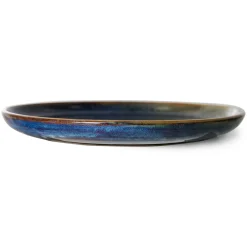 HKliving Plato de mesa Home Chef Ø26 cm, Rustic blue Azul Discount