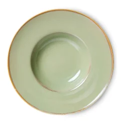 HKliving Platos Hondos<Plato de pasta Home Chef Ø28,5 cm, Moss green Verde