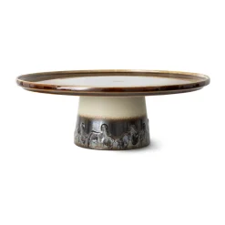 HKliving Platos Para Tarta<Plato de tarta 70's plateau M, Orbit Marrón