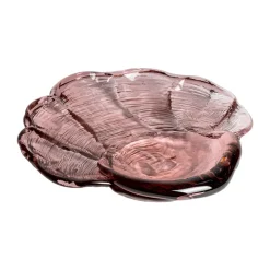 Kosta Boda Esculturas Y Figuras De Porcelana<plato de vidrio artístico Venusmussla 30x33 cm, Rosa