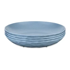Koziol Platos De Plástico<Plato hondo Club Ø22 cm, 4-pack termoplástico biocircular, Nature flower blue Azul