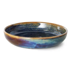 HKliving Plato hondo Home Chef large Ø21,5 cm, Rustic blue Azul Online