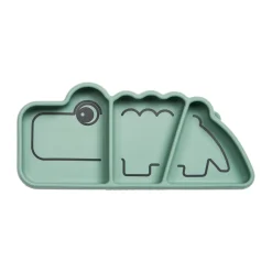 Done by deer Vajillas Infantiles<Plato infantil Croco Stick&Stay 9x21 cm, Green Verde