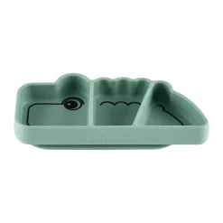 Done by deer Vajillas Infantiles<Plato infantil Croco Stick&Stay 9x21 cm, Green Verde