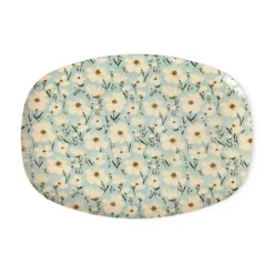 RICE Plato melamina 22x30 cm, Summer bloom Azul Best