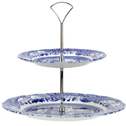 Spode Plato para tarta Blue Italian, 2 pisos Azul