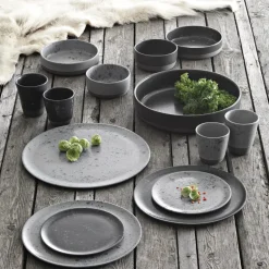 Aida Plato Raw Ø28 cm, con puntos Gris Clearance